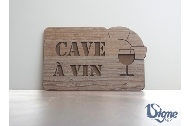 Plaque de porte personnalisée - Cave à vin | 1Signe by Pic Bois