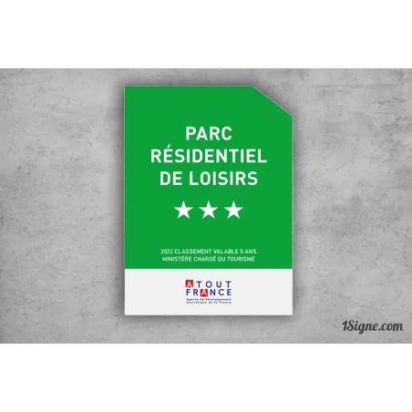 Panonceau de classement Parcs résidentiels de loisirs