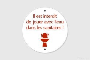 Panneau personnalisé Camping - Sanitaires - Interdiction | 1Signe by Pic Bois