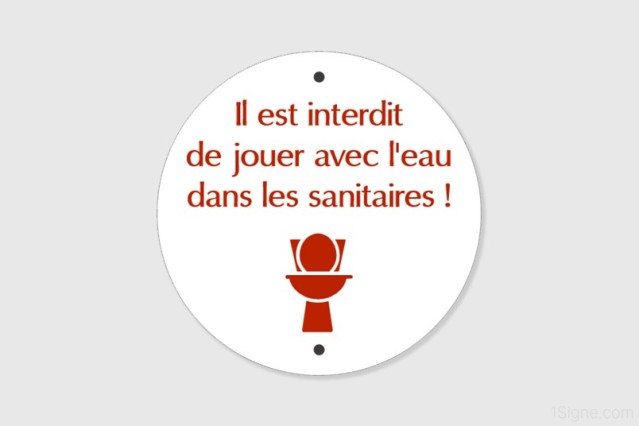 Panneau personnalisé Camping - Sanitaires - Interdiction | 1Signe by Pic Bois