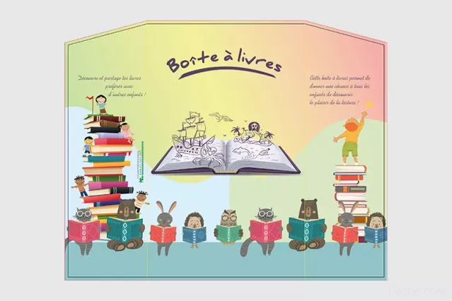 Boîte à livres - version à poser personnalisable | Signe par Pic Bois