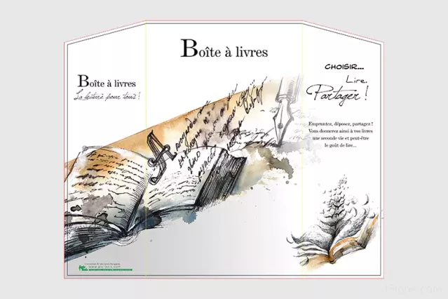 Boîte à livres - version à poser personnalisable | Signe par Pic Bois