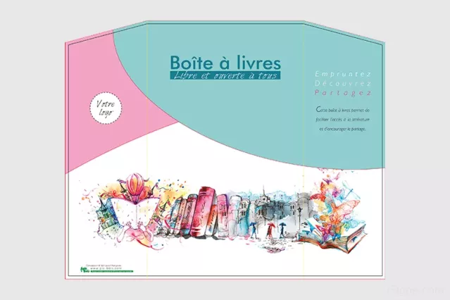 Boîte à livres - version sur support personnalisable | Signe par Pic Bois