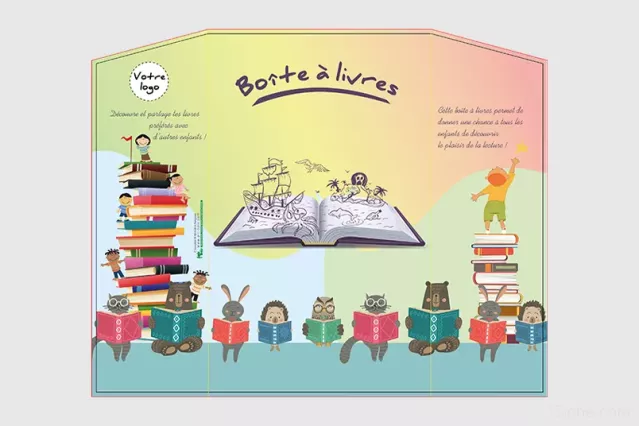 Boîte à livres - version à poser personnalisable | Signe par Pic Bois
