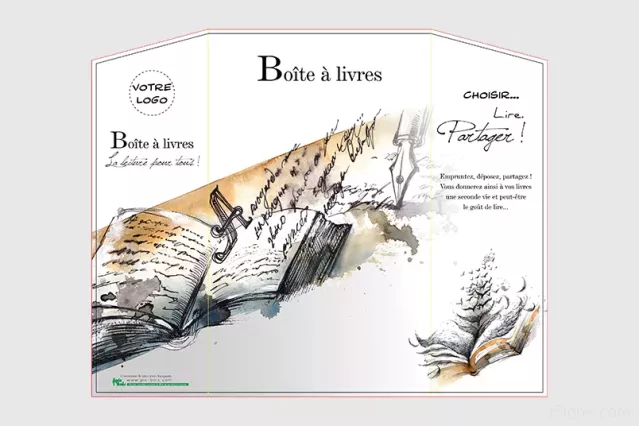 Boîte à livres - version à poser personnalisable | Signe par Pic Bois