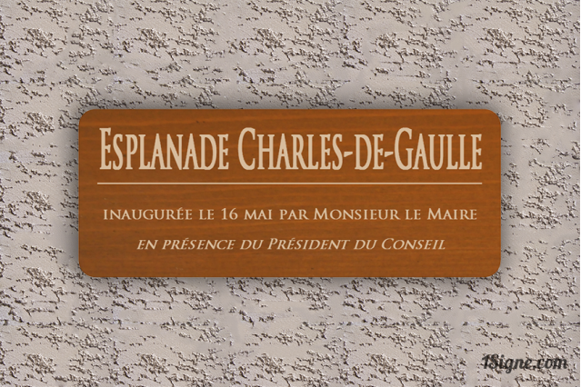 Plaque d'inauguration en Bois à personnaliser | 1Signe by Pic Bois
