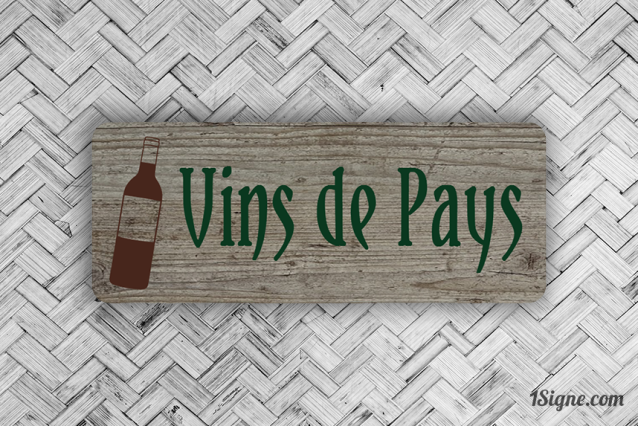 Enseigne rayon - Vins de pays personnalisée | 1Signe by Pic Bois