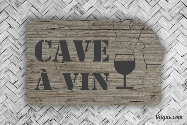 Plaque de porte personnalisée - Cave à vin | 1Signe by Pic Bois