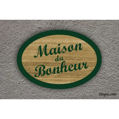 Plaque de maison - Bonheur