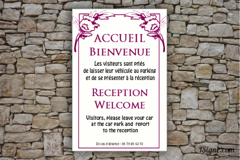 Plaque d'information - Accueil